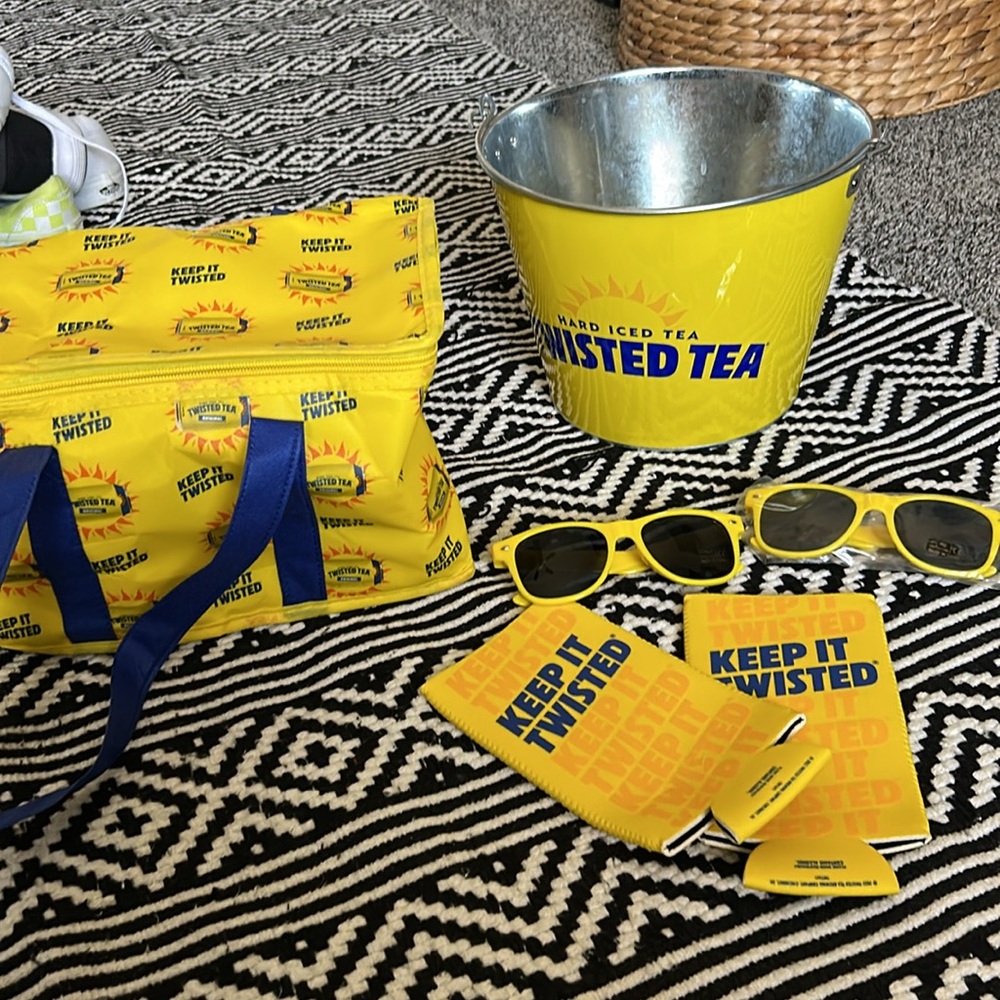 Twisted Tea Yellow Metal Bucket